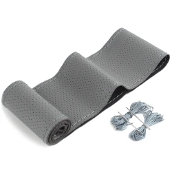 Оплетка на руль Car Steering Wheel Covers 38cm Full Hole Style / Grey