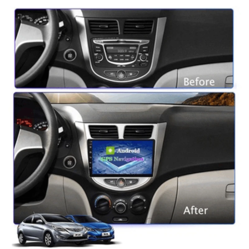 IFEE Android Car Monitor DSP & Carplay 2/32 GB Hyundai Accent 2012-2017