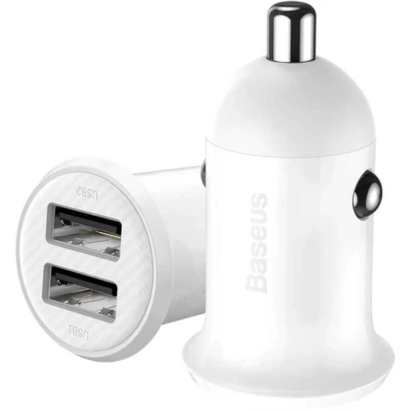 Автомобильное зарядное устройство Baseus Grain Car Charger White / CCALL-ML02