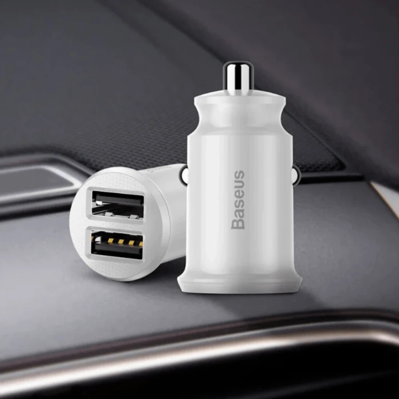 Автомобильное зарядное устройство Baseus Grain Car Charger White / CCALL-ML02
