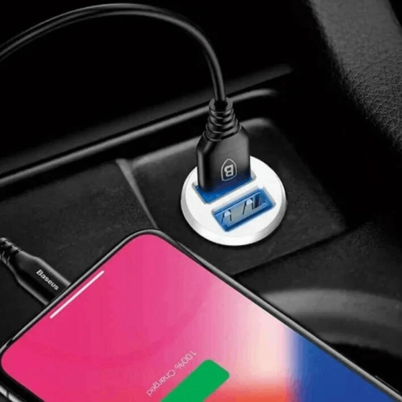 Автомобильное зарядное устройство Baseus Grain Car Charger White / CCALL-ML02