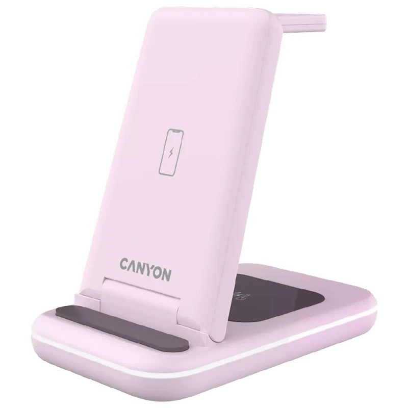 Canyon Wireless Charger 3 in 1 Pink CNS-WCS304IP