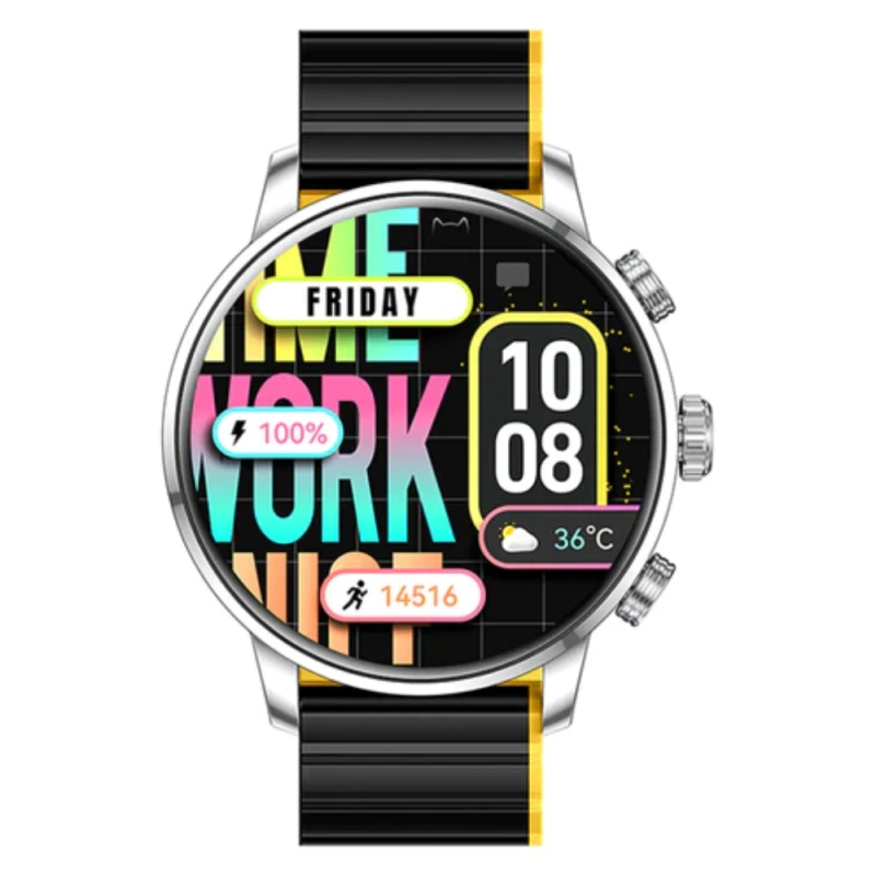 Kieslect Kr2 Stainless Steel / Black Yellow Strap