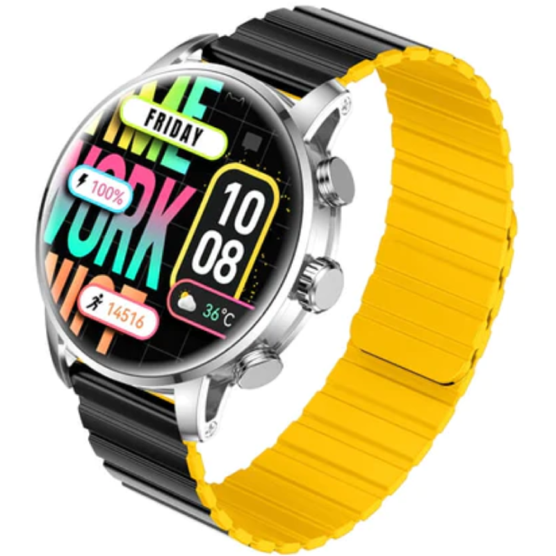 Kieslect Kr2 Stainless Steel / Black Yellow Strap