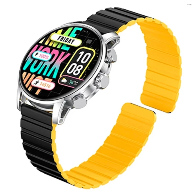 Kieslect Kr2 Stainless Steel / Black Yellow Strap