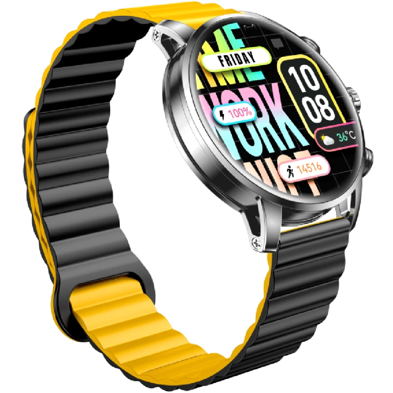 Smart saatlar Kieslect Kr2 Qara / Qara-sarı kəmər