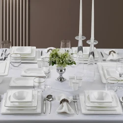 Serviz dəsti Schafer Blanc Bone 60 parça Gümüşü 8699131787014