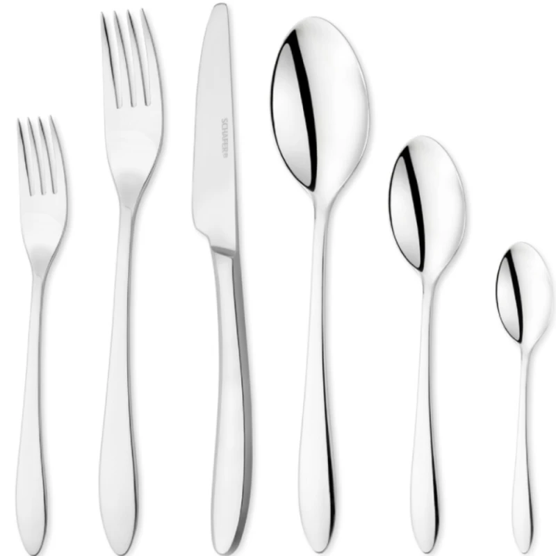 Çəngəl qaşıq bıçaq dəsti Schafer Hamburg 72 parça 8699131804292 (Gümüşü 04)