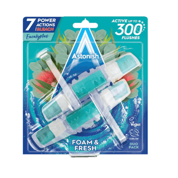 Блок для чистки туалета Astonish Foam&Fresh Эвкалипт 2 шт