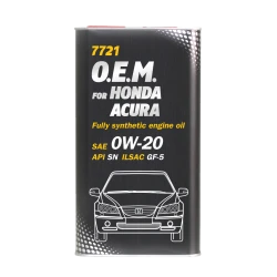 Моторное масло Mannol 7721 O.E.M.  For Honda Acura SAE 0W-20 4L Metal