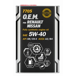 Mühərrik yağı Mannol 7705 O.E.M. For Renault-Nissan SAE 5W-40 1L Metal