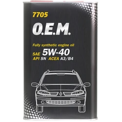 Моторное масло Mannol 7705 O.E.M. For Renault-Nissan SAE 5W-40 4L Metal