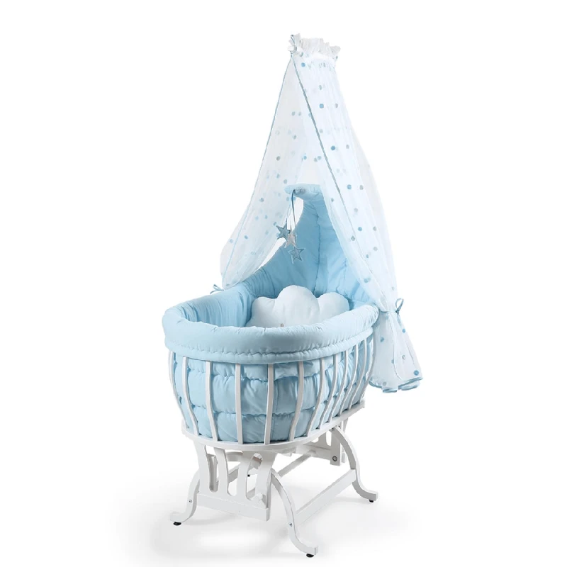 Кроватка-качалка Tahterevalli Luna 70614 Синяя