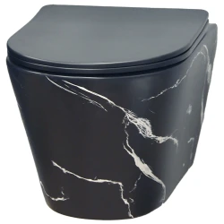 Unitaz Gold Banyo 911 Matte Black Pattern