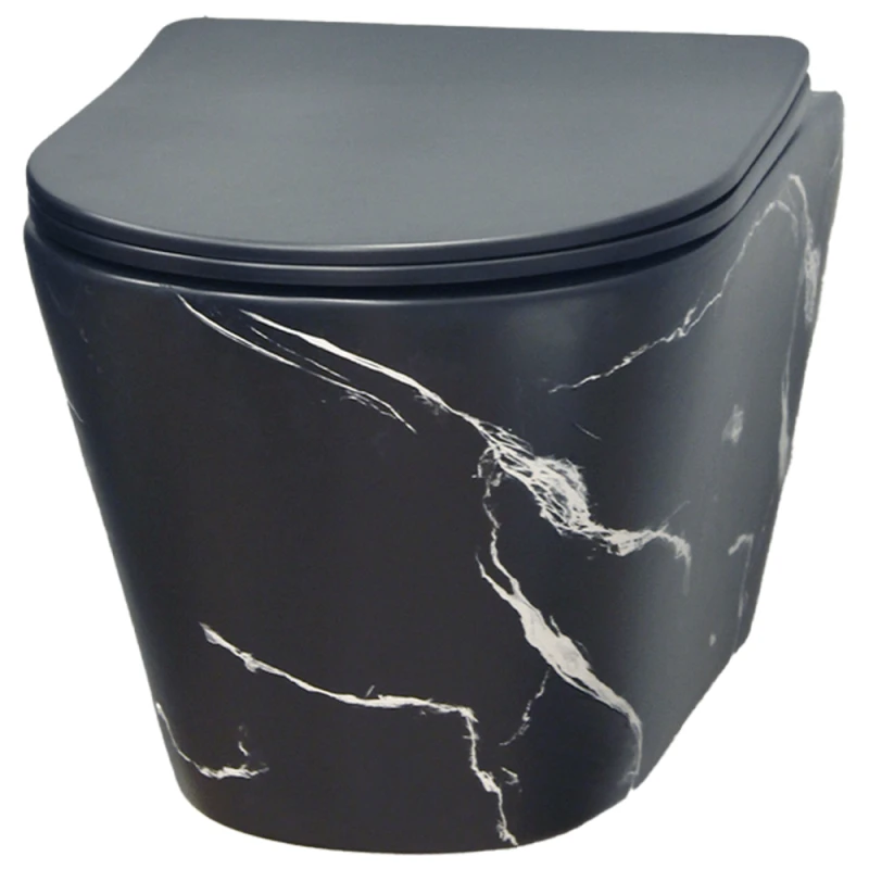 Unitaz Gold Banyo 911 Matte Black Pattern