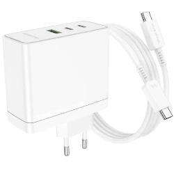 Сетевое зарядное устройство Borofone Charger + Cable Type-C İmperial PD100W BN11 White