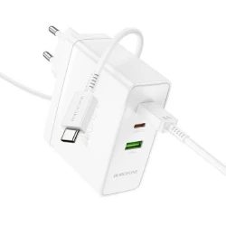 Сетевое зарядное устройство Borofone Charger + Cable Type-C İmperial PD100W BN11 White