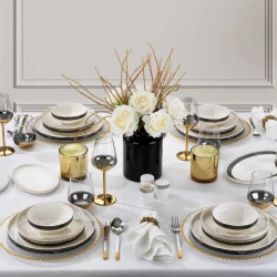 Serviz dəsti Schafer Adel Line 56 parça Qızılı 8699131788653