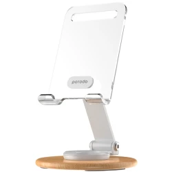 Porodo transparent mobile stand white / PD-TRNSMS-WH