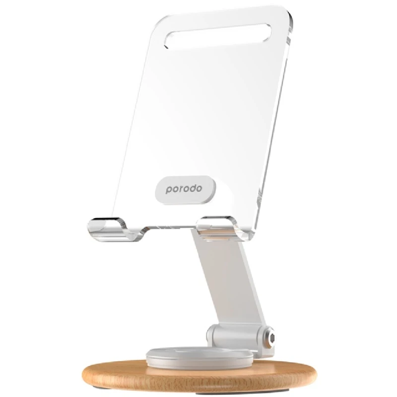 Porodo transparent mobile stand white / PD-TRNSMS-WH
