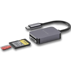 Ötürücülər Porodo 2IN1 USB-C card reader SD microsd Grey / PD-21CDR-GY