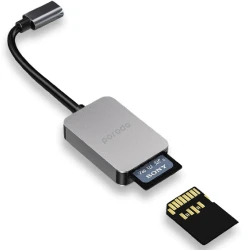 Ötürücülər Porodo 2IN1 USB-C card reader SD microsd Grey / PD-21CDR-GY