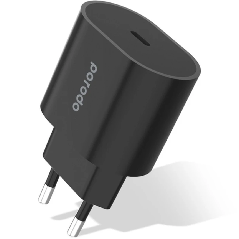 Зарядное устройство Porodo 20W PD charger EU Black / PD-FWCH018-BK