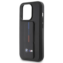 Qoruyucu örtük BMW Leather Gripstand iPhone 15 Pro Max Black BMHCP15X22GSLK