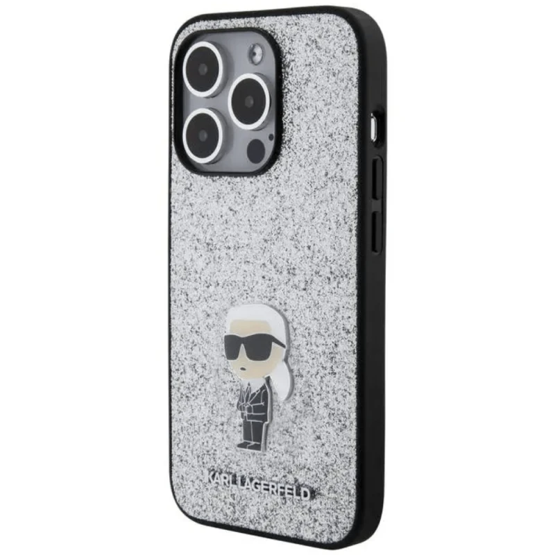 Qoruyucu örtük Karl Lagerfeld Fixed Glitter iPhone 15 Pro Max KLHCP15XGKNPSG