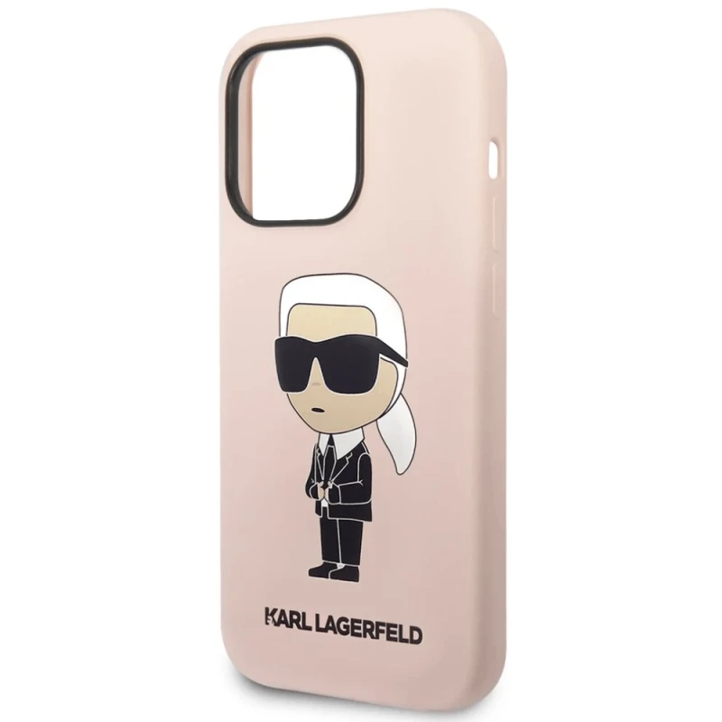 Qoruyucu örtük Karl Lagerfeld Silicone Hard iPhone 15 Pro Pink KLHCP15LSNIKBCP