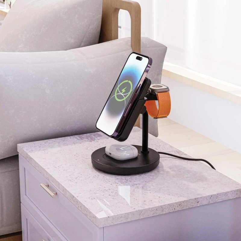 Power Bank Porodo 4IN1 MagSafe Dock 5000 mAh PD 20W Black PD-PBFCH024-BK