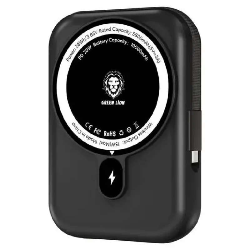 Power Bank Green Lion Monaco MagSafe 10000 mAh Black GNMPB10KTCBK