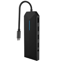 Игровой USB-C хаб Porodo Gaming 9 в 1 4K Gamers edition PD 100W-Black / PDX526