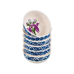 Göy naxışlı,Xarıbülbül rəsmli kasa 1030