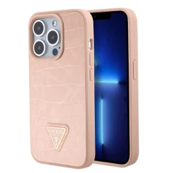 Защитный чехол Guess Croco iPhone 15 Pro Pink GUHCP15LPCRTHCP
