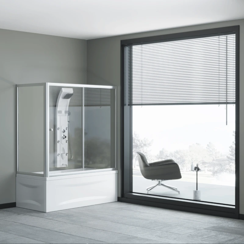 Düz vanna üstü duş kabin Kabinex KL 314 170×90×150 sm