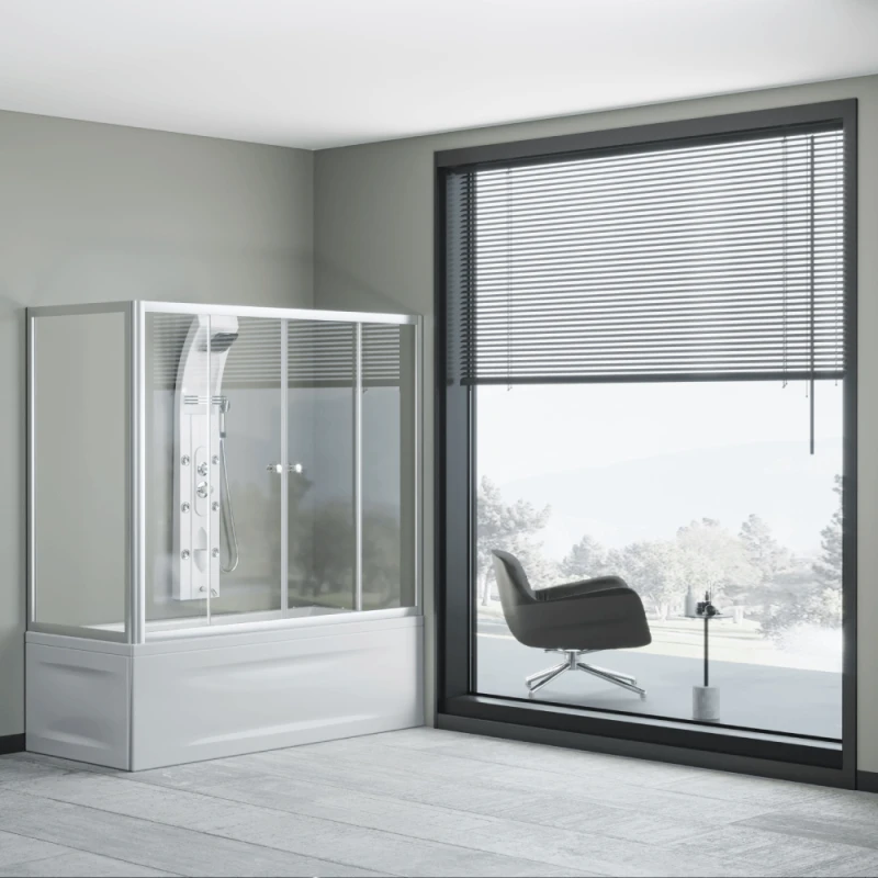 Düz vanna üstü duş kabin Kabinex KL 323 200×100×150 sm