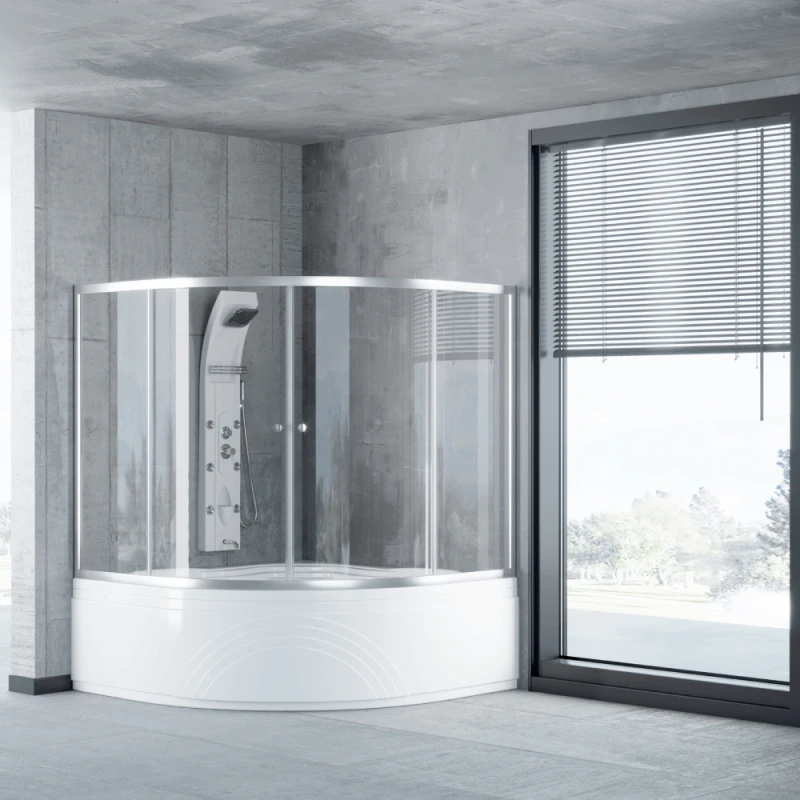 Овальная душевая кабина на ванну Kabinex KL 106 140×140×150 см