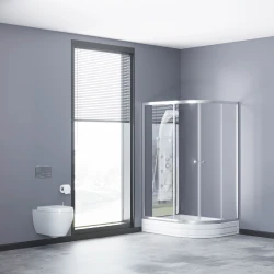 Yarım oval duşaltlıq üstü duş kabin Kabinex KL 851 120×80×180 sm Sol