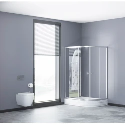 Yarım oval duşaltlıq üstü duş kabin Kabinex KL 853 150×90×180 sm Sol