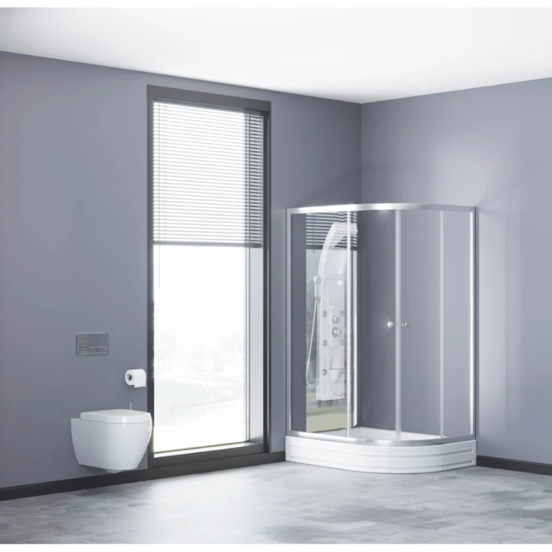 Yarım oval duşaltlıq üstü duş kabin Kabinex KL 853 150×90×180 sm Sol