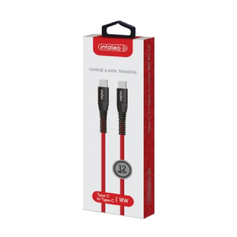 Enerji toplama üçün naqillər Intaleo Type-C to Type-C 1.2m Red  / CBRNYTT1
