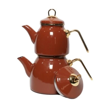 Чайник Canali Эмалированный 2-х предметный Красный