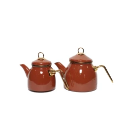Чайник Canali Эмалированный 2-х предметный Красный