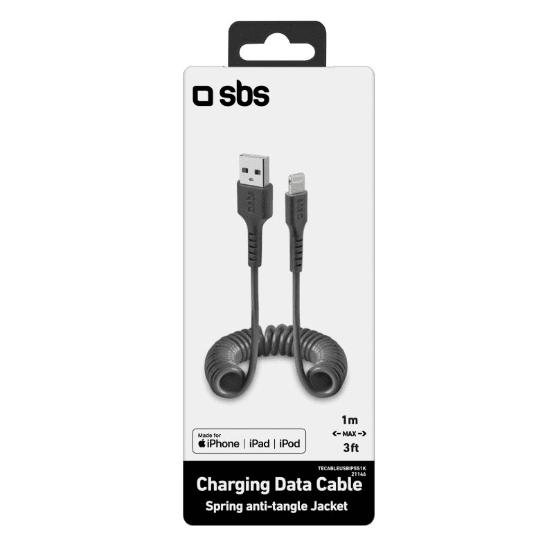SBS lightning Cable 1M Black/TECABLEUSBIP5S1K