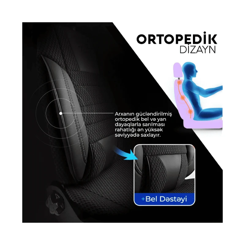 Oturacaq örtükləri Panda Comfort Series Black/Red