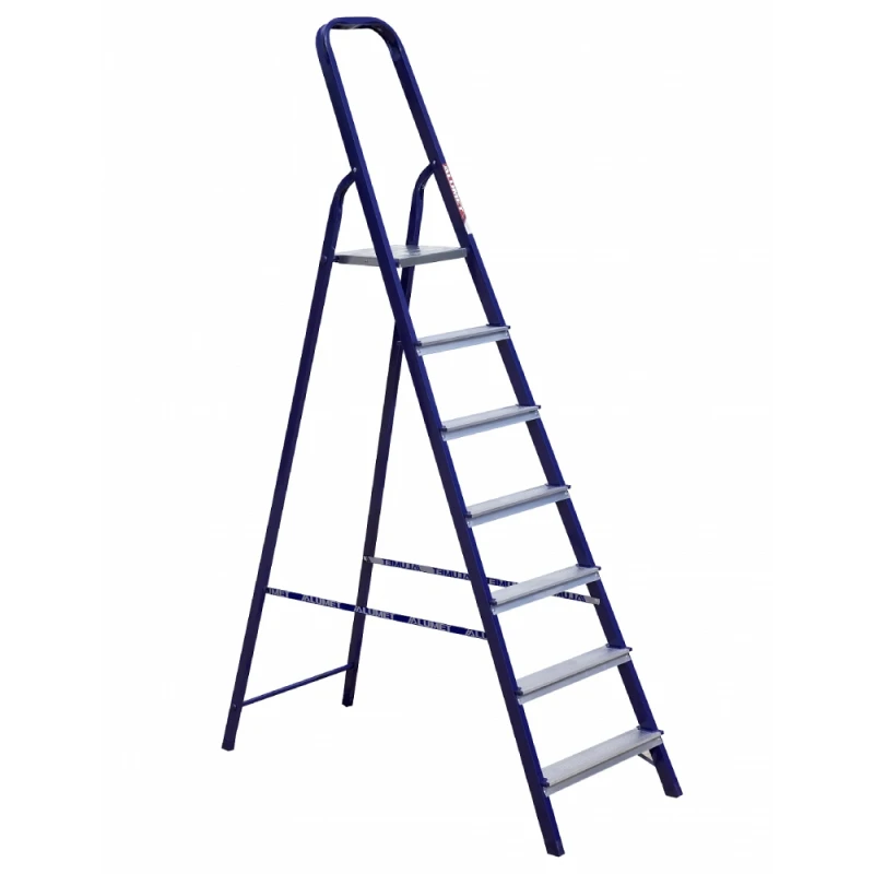 Лестница Alumet 7 алюминиевых ступеней простая крашеная стальная 40*20 (M 8407)