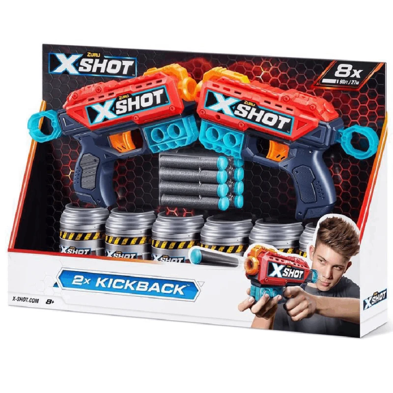 Oyuncaq silahlar Zuru 2022-S001-X Shot Excel Double Kickback (8DART,6CANS) 193052040329