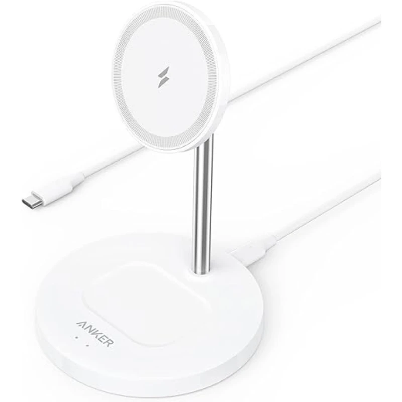 Беспроводное зарядное устройство Anker Powerwave Magnetic 2 in 1 Stand White A2543H21