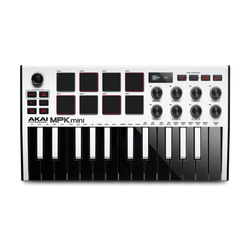 Midi-kontrollerlər AKAI MPK Mini MK3 White